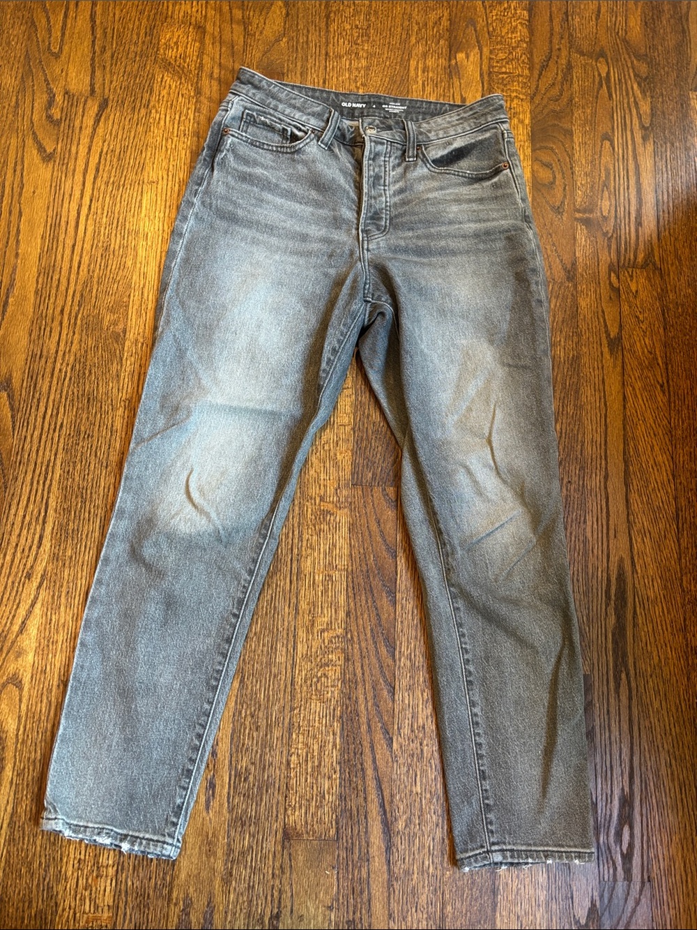 Women’s Old Navy OG Straight Gray Washed Jeans Size 4